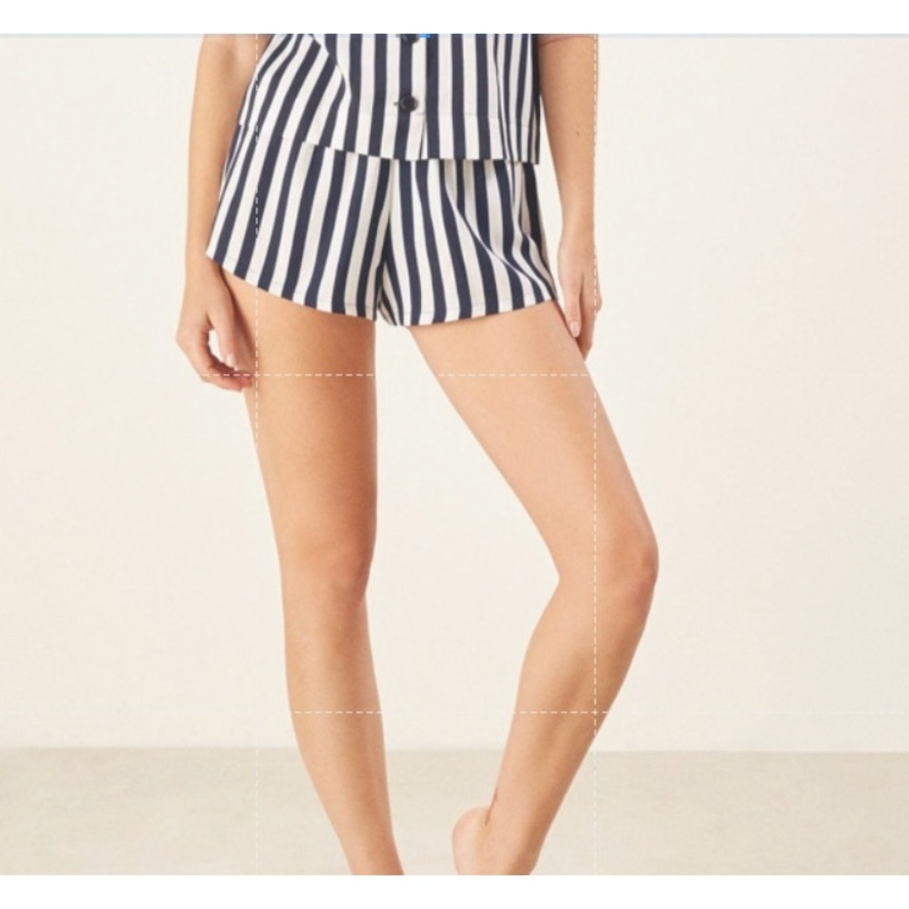Reformation Womens Cameran Pajama Shorts Striped Navy Blue White Size‎ M